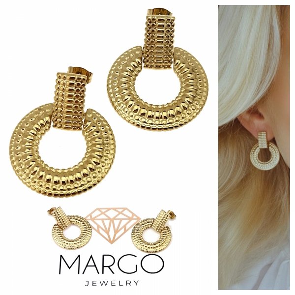 gold earrings made of stainless steel