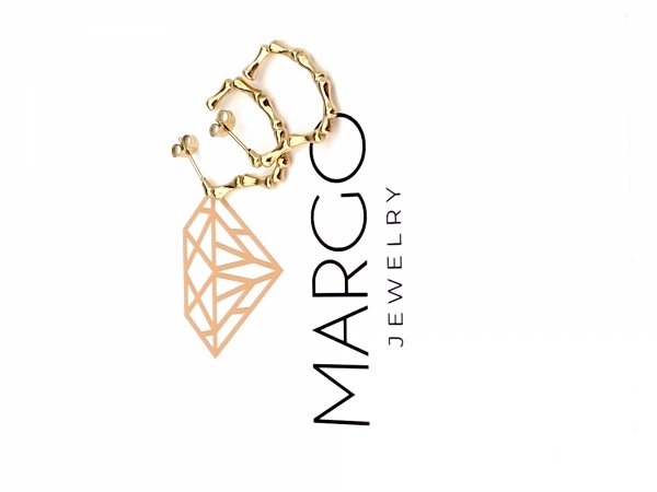 gold earrings made of stainless steel