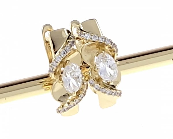 gold plated earrings with exclusive cubic zirconia