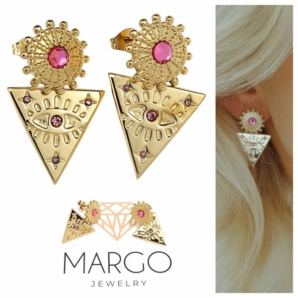 gold earrings made of stainless steel