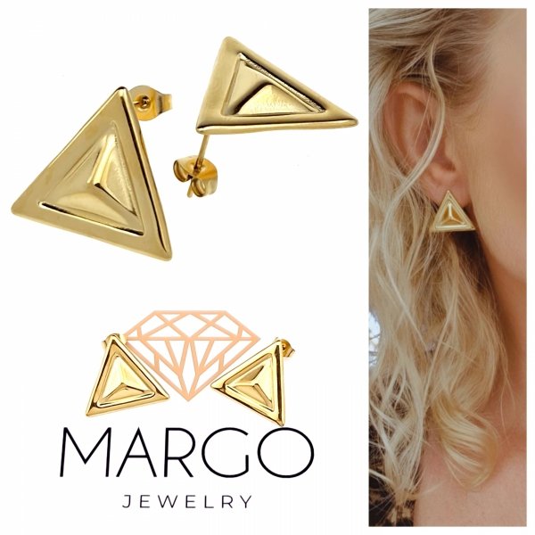 gold earrings made of stainless steel