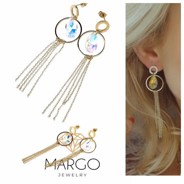 gold earrings made of stainless steel