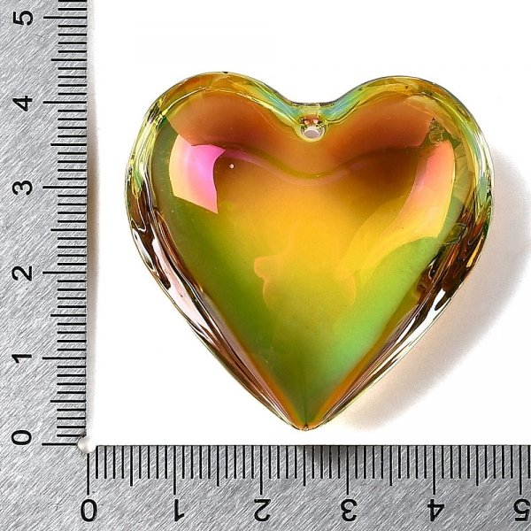 3781 Zawieszka szklana serce 41x42x15,5 mm
