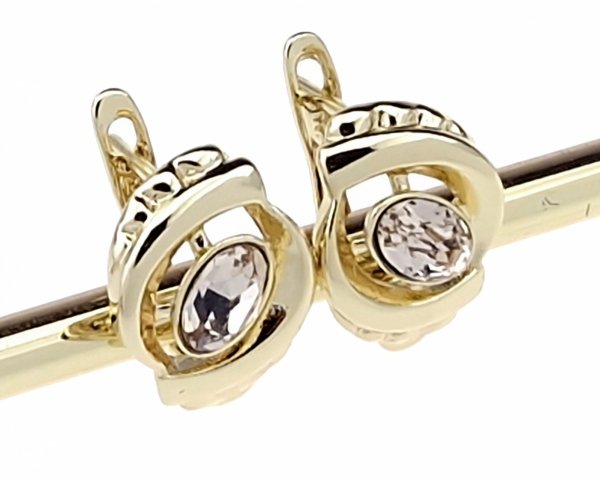 3229 Kolczyki złote pozłacane 14K SWARO Xuping cyrkonie kryształeki