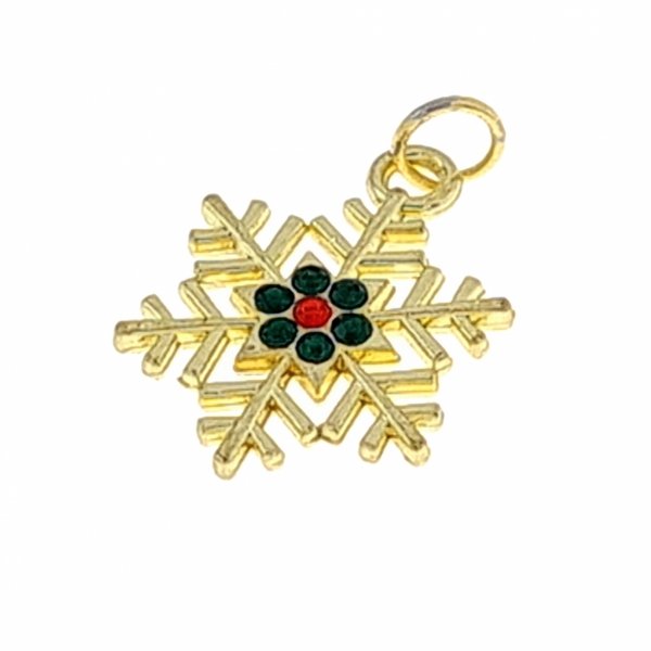 224j Złota zawieszka świąteczna Boże Narodzenie święta prezent do łańcuszka bransoletki 