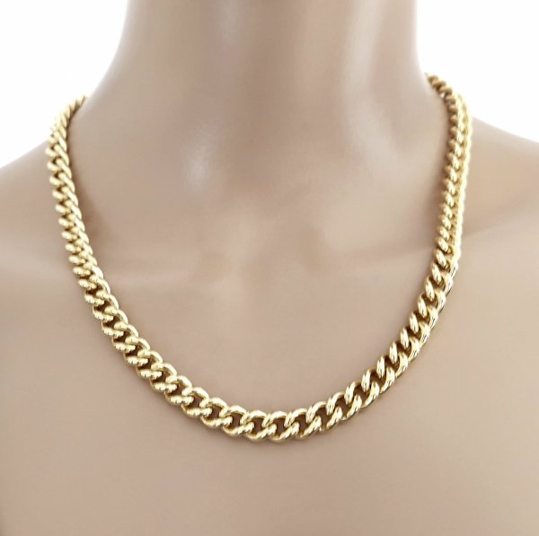 652 Złoty łańcuszek celebrytka 50cm naszyjnik pozłacany 14K 