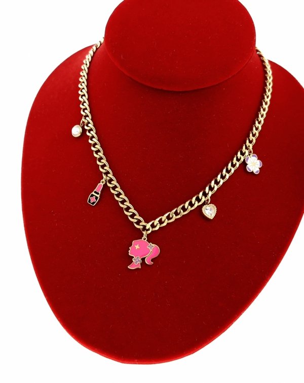 @1599 Złoty łańcuszek naszyjnik 40+5 stal chirurgiczna 316L barbie Viki lady 