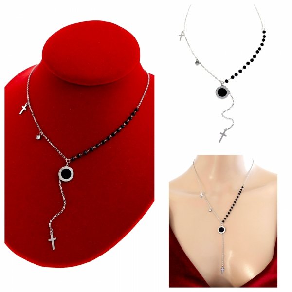 520a Srebrny łańcuszek 46+5 naszyjnik stal chirurgiczna nierdzewna 316L 