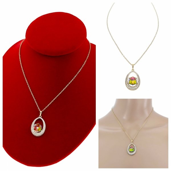 @2159 Złoty łańcuszek Austrian Crystal 40+5 naszyjnik pozłacany 14K Xuping