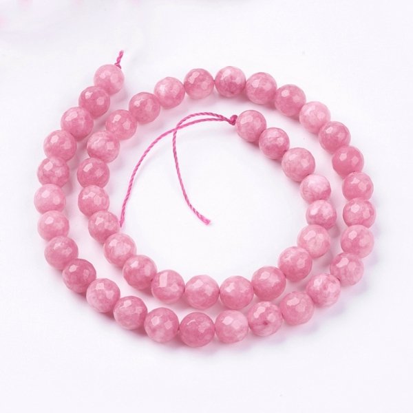 4094 Jadeit kamień naturalny fasetowany  8mm pasmo 38cm