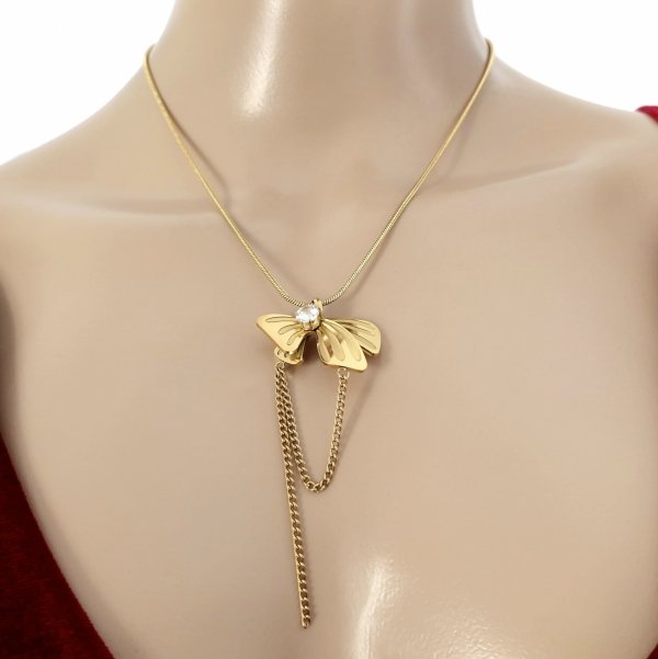 1836 Złoty łańcuszek 43+5cm naszyjnik stal chirurgiczna nierdzewna 316L 