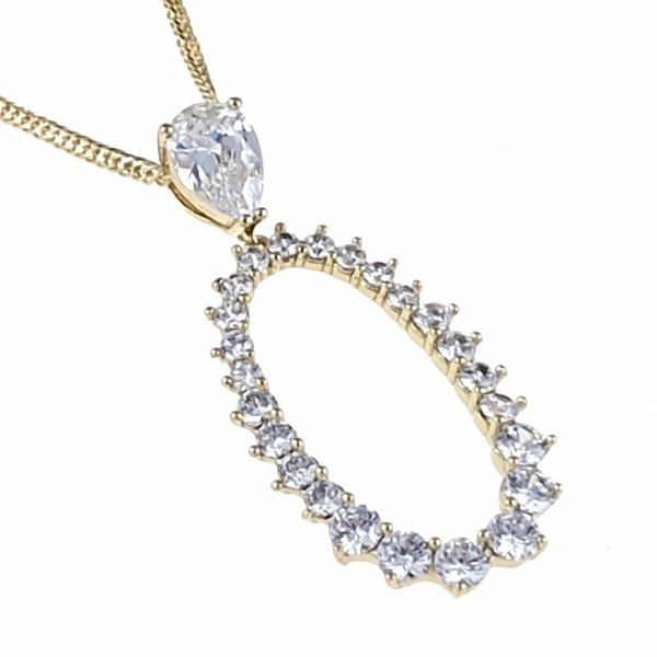 1176 Złota zawieszka cyrkonie błyszcząca pozłacana 14k Xuping 