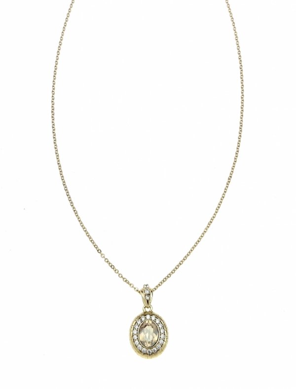 sz226 Złoty łańcuszek naszyjnik 40+5cm pozłacany 14k Austrian Crystal 