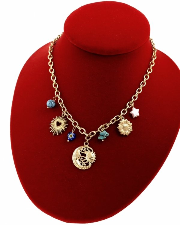 1451 Złoty łańcuszek 40+5cm naszyjnik stal chirurgiczna nierdzewna 316L 