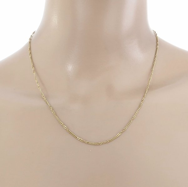 1686 Złoty łańcuszek naszyjnik 45cm stal chirurgiczna 316L celebrytka 