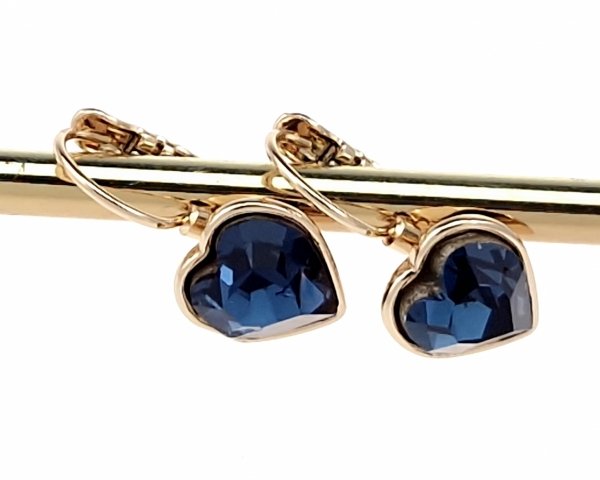 4116 Kolczyki złote Austrian Crystal cyrkonia pozłacane 18k Xuping wiszące serce