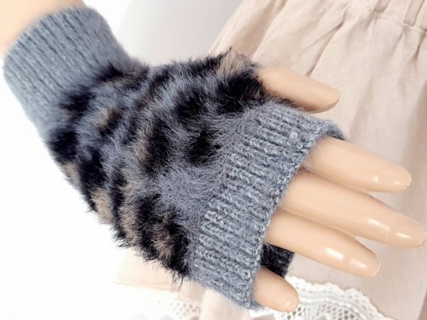x01 Ciepłe i przyjemne rękawiczki alpaka bez palców na zimę 