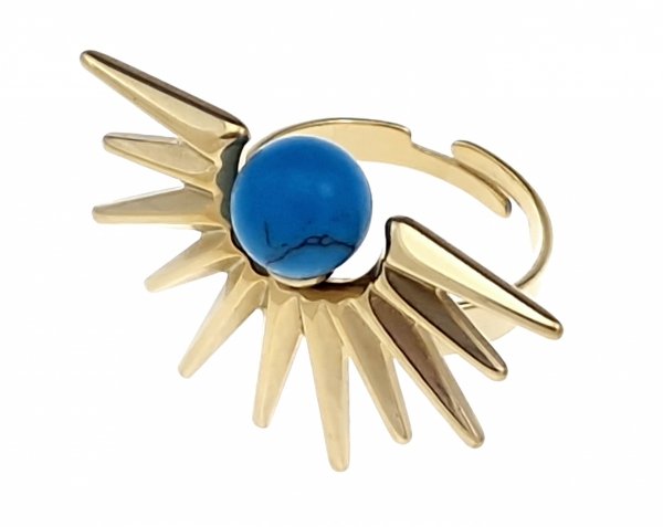 1841 Pierścionek złoty stal chirurgiczna 316L nierdzewna regulowany