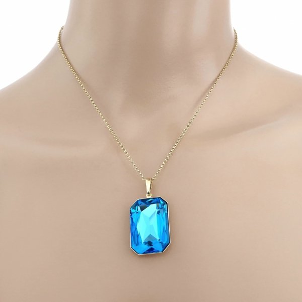 091 Złoty łańcuszek Austrian Crystal 40+5 naszyjnik pozłacany 14K Xuping