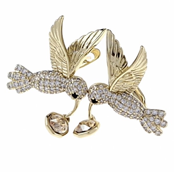 1749 Kolczyki złote pozłacane Austrian Crystal wiszące 14K cyrkonie Xuping 