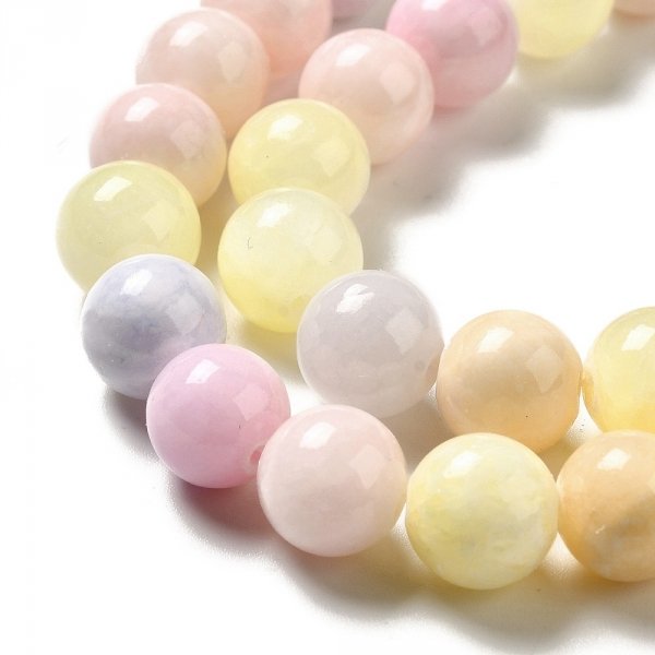 014 Jadeit wielokolorowy okrągły kamień naturalny 8mm pasmo 38cm