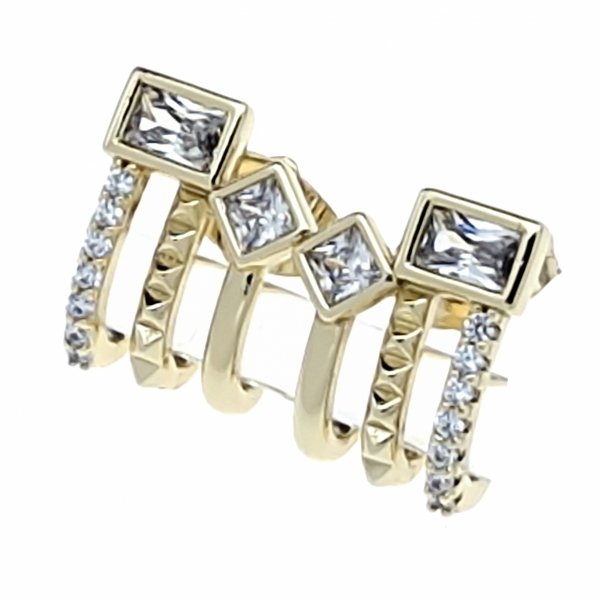 4240 Kolczyki złote pozłacane wiszące 14K Xuping cyrkonie