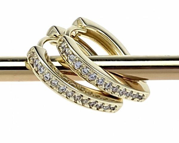 2238 Kolczyki złote pozłacane wiszące 14K Xuping cyrkonie