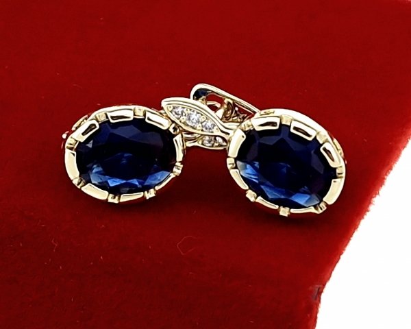 4398 Kolczyki złote pozłacane cyrkonie wiszące 14K Xuping 