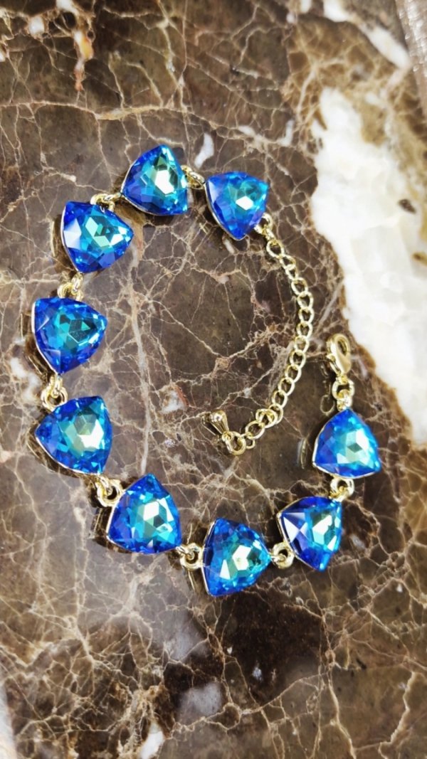 2022b Złota bransoletka pozłacana 14K kryształek 