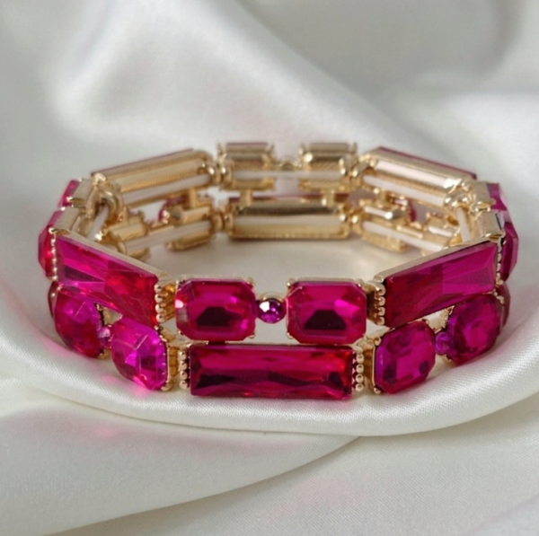 046 Bransoletka kryształki na gumce jubilerskiej