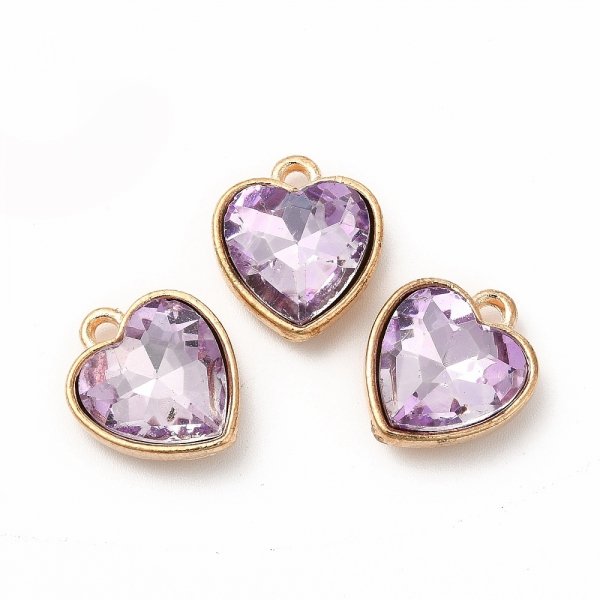 1937j Zawieszka szklana serce fasetowane