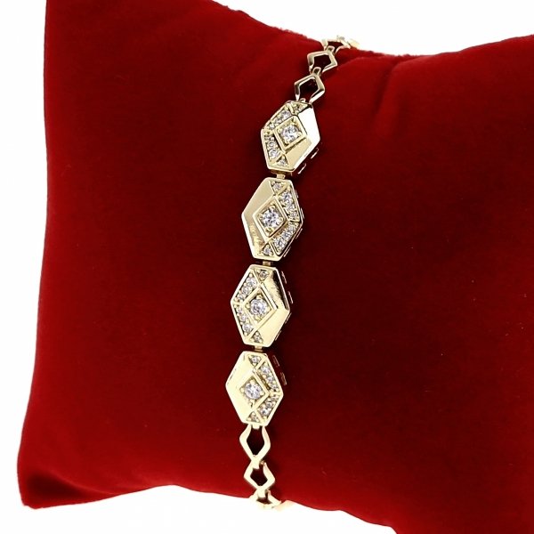 2489b Bransoletka elegancka złota 17+2cm pozłacana 14k Xuping 