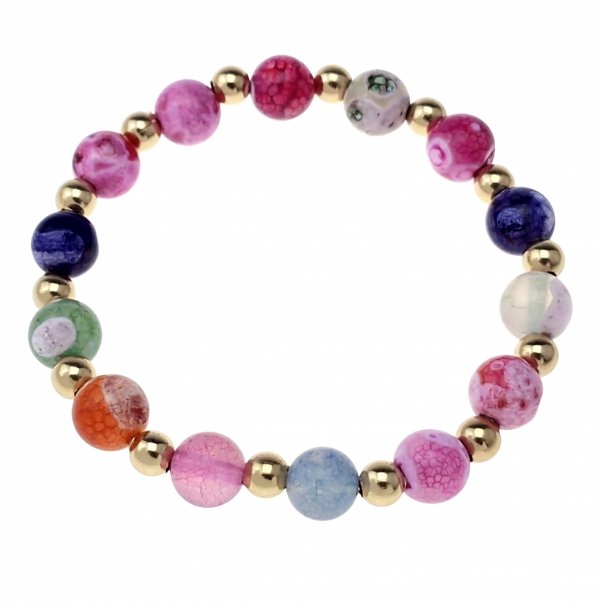 2679c Bransoletka kamień naturalny agat na gumce jubilerskiej