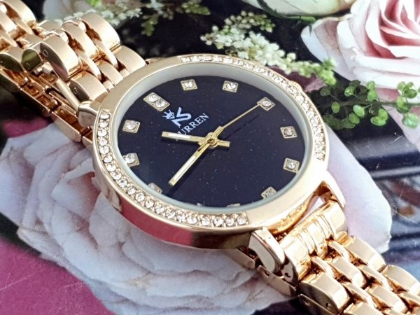 1369 Ekskluzywny damski złoty zegarek Kurren klasyk