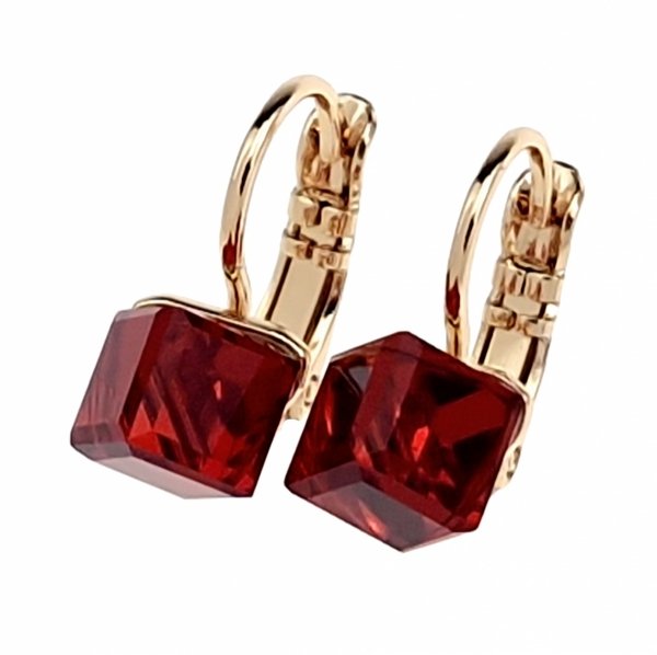 4020c Kolczyki złote Austrian Crystal cyrkonia pozłacane 18k Xuping wiszące