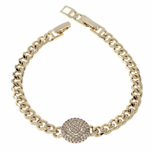 3818 Bransoletka elegancka złota 17+2cm pozłacana 14k Xuping cyrkonie