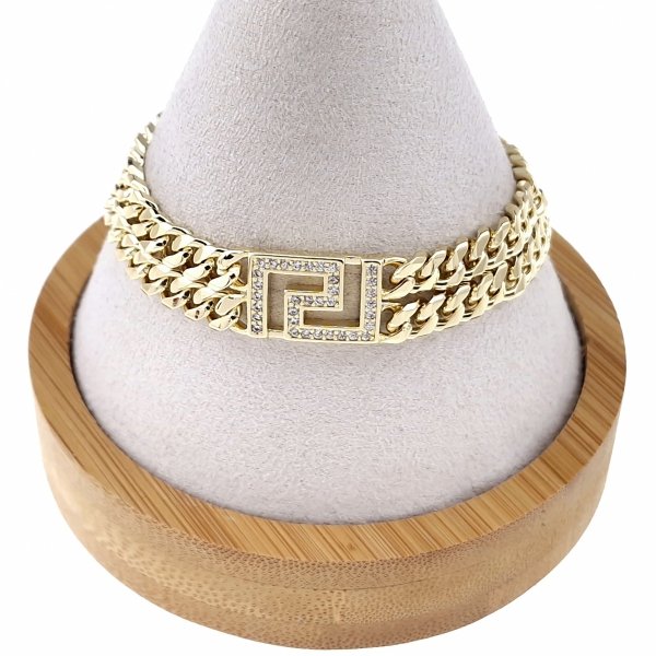 2395a Bransoletka elegancka złota 17+3cm pozłacana 14k cyrkonie