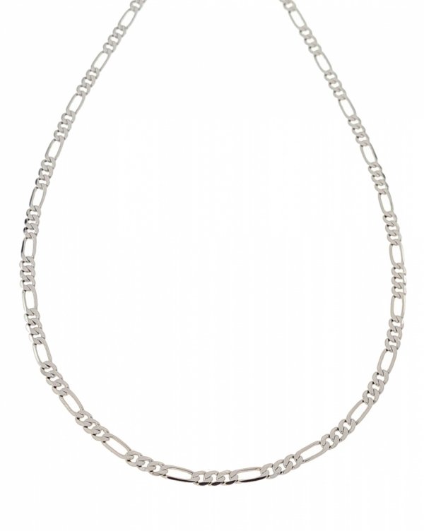 3347 Srebrny łańcuszek 60cm 3,3mm pozłacany białym złotem Xuping figaro