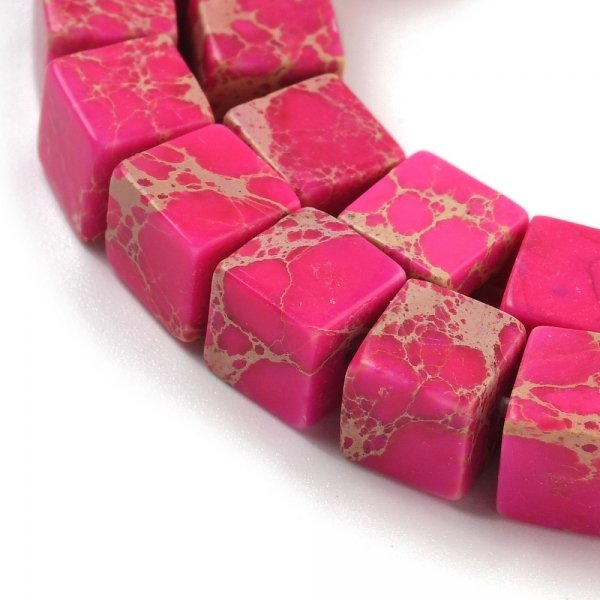 413 Jaspis cesarski kamień naturalny, kształt kostki 6x6x6mm