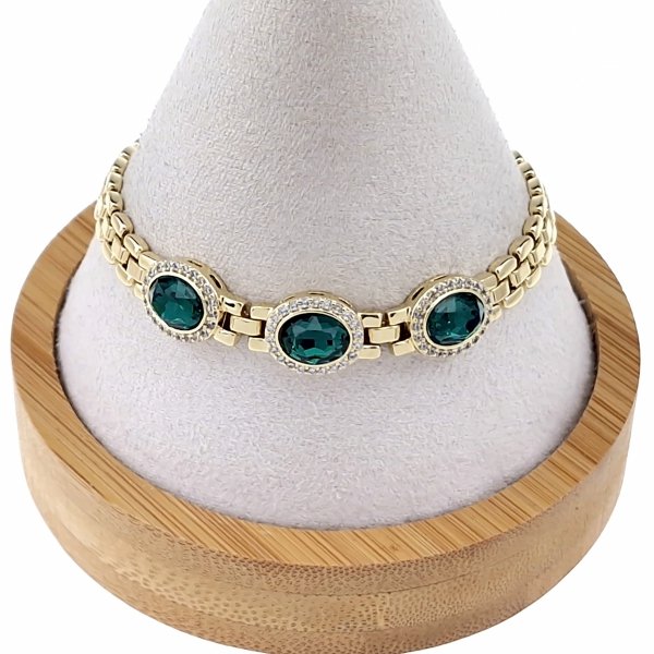 3104 Bransoletka elegancka złota 17+2cm pozłacana 14k Xuping cyrkonie