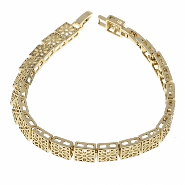 4393 Bransoletka elegancka złota 17+2cm pozłacana 14k 