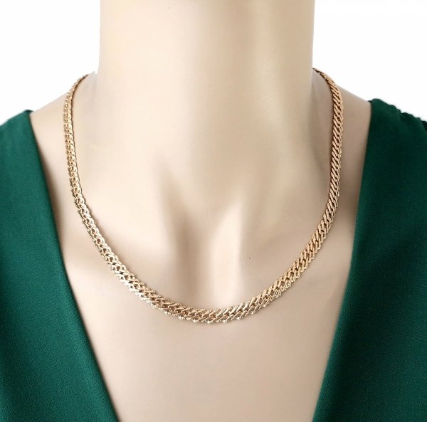2550 Złoty łańcuszek 45cm 6mm pozłacany 18k Xuping 