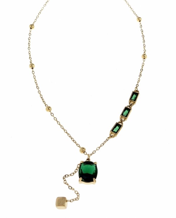 2319e Złoty łańcuszek 40+5 naszyjnik stal chirurgiczna nierdzewna 316L