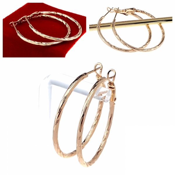 3031c Kolczyki złote pozłacane 18k Xuping wiszące koła 3,4cm