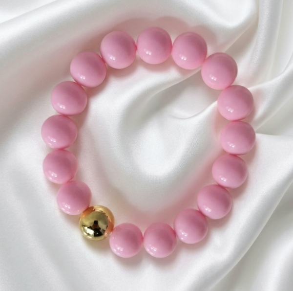 sz237 Bransoletka koraliki akrylowe na gumce jubilerskiej