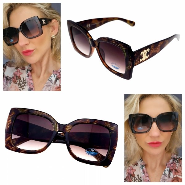 ok04 Damskie okulary przeciwsłoneczne ozdobne lato wakacje UV400