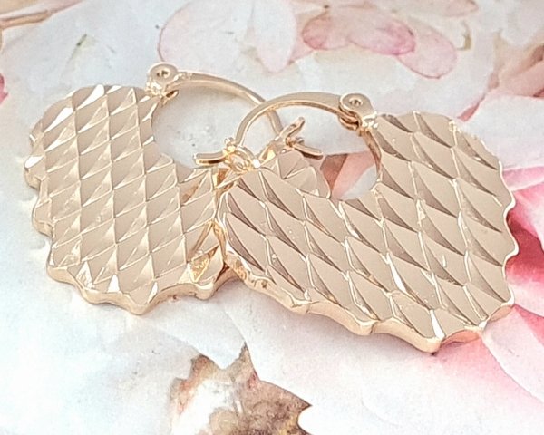0232 Złote kolczyki pozłacane 18k Xuping wiszące