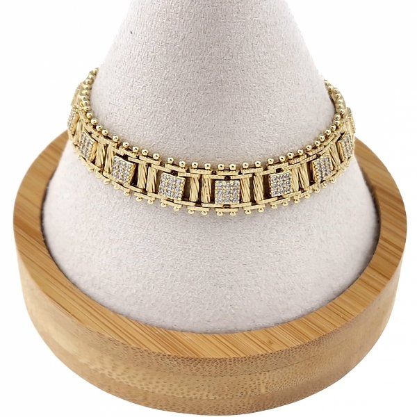 2035 Bransoletka elegancka złota 19cm pozłacana 14k Xuping 