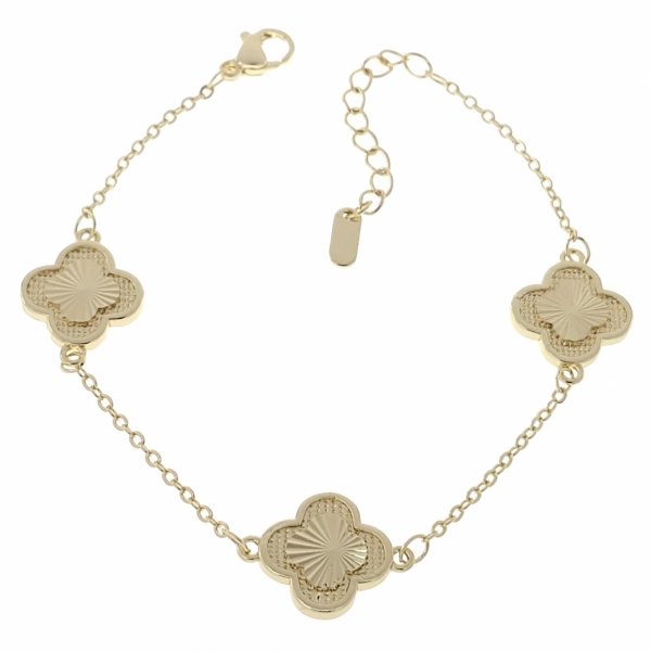 736 Bransoletka elegancka złota 18+3cm pozłacana 14k koniczyna marokańska