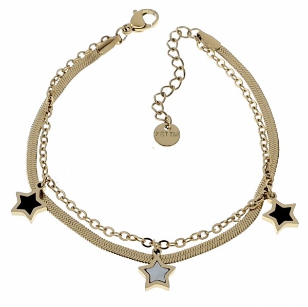 3096 Bransoletka złota 17+3 stal chirurgiczna 316L nierdzewna